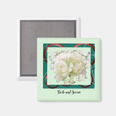 Bride en Groom Floral Wedding Magnet (Voorkant / Achterkant)