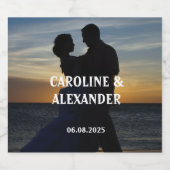 Bride en Groom Foto Elegant Newly Weds Wedding Bier Etiket (Enkel label)