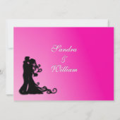 Bride en Groom Fuchsia Kaart (Achterkant)