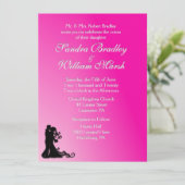 Bride en Groom Fuchsia Kaart (Staand voorkant)