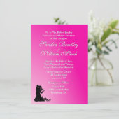 Bride en Groom Fuchsia Kaart (Staand voorkant)