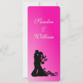 Bride en Groom Fuchsia Kaart (Achterkant)