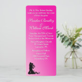 Bride en Groom Fuchsia Kaart (Staand voorkant)