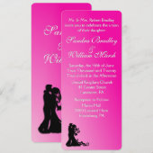 Bride en Groom Fuchsia Kaart (Voorkant / Achterkant)