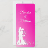 Bride en Groom Fuchsia Kaart (Achterkant)
