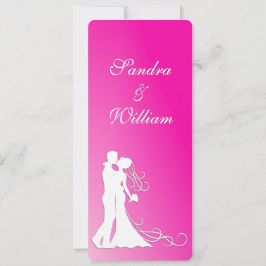 Bride en Groom Fuchsia Kaart (Achterkant)