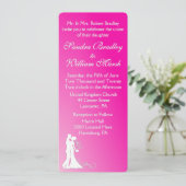 Bride en Groom Fuchsia Kaart (Staand voorkant)