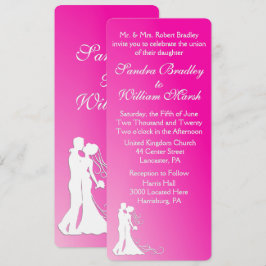 Bride en Groom Fuchsia Kaart