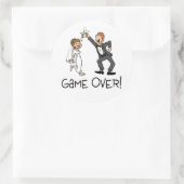 Bride en Groom Game Over Ronde Sticker (Tas)