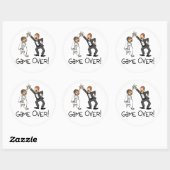 Bride en Groom Game Over Ronde Sticker (Vel)