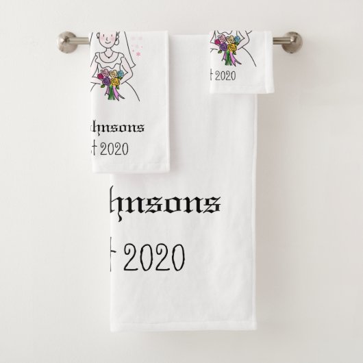 Bride en Groom gepersonaliseerd Bad Handdoek (Insitu)
