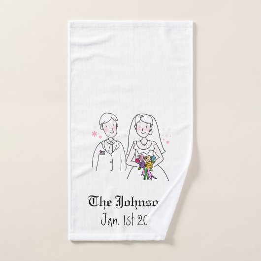 Bride en Groom gepersonaliseerd Bad Handdoek (Handdoek)