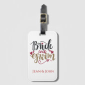 Bride en Groom gepersonaliseerd Bagagelabel (Voorkant (verticaal))