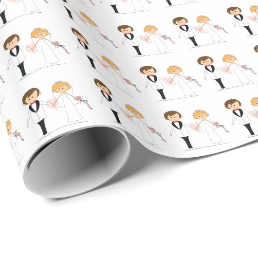 Bride- en Groom Gift Wrap Cadeaupapier (Rol Hoek)