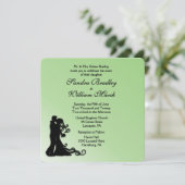 Bride en Groom Green Wedding Kaart (Staand voorkant)