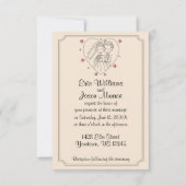 Bride en Groom Heart Sketch Wedding Uitnodiging (Voorkant)