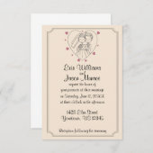 Bride en Groom Heart Sketch Wedding Uitnodiging (Voorkant / Achterkant)