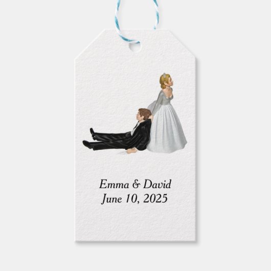 Bride en Groom Humor Cadeaulabel (Voorkant)