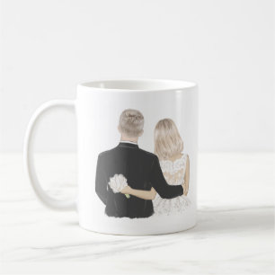 Bride en Groom Illustratie Coffee Mok