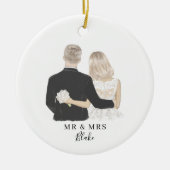 Bride en Groom Illustration Ceramic Ornament (Voorkant)