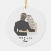 Bride en Groom Illustration Ceramic Ornament (Voorkant)