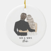 Bride en Groom Illustration Ceramic Ornament (Achterkant)