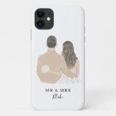 Bride en Groom Illustration Hoesje-Mate iPhone Cas Case-Mate iPhone Case (Achterkant)