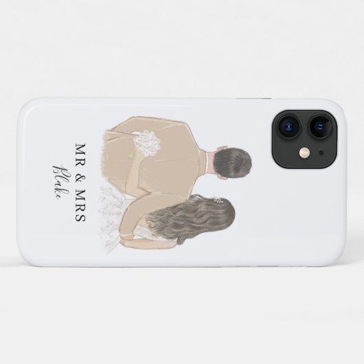 Bride en Groom Illustration Hoesje-Mate iPhone Cas Case-Mate iPhone Case (Achterkant (horizontaal))