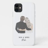 Bride en Groom Illustration Hoesje-Mate iPhone Cas Case-Mate iPhone Case (Achterkant)