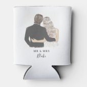 Bride en Groom Illustration Koelbox Blikjeskoeler (Voorkant)