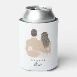 Bride en Groom Illustration Koelbox Blikjeskoeler
