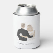 Bride en Groom Illustration Koelbox Blikjeskoeler (Blikje Voorkant)