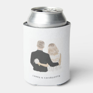 Bride en Groom Illustration Koelbox Blikjeskoeler