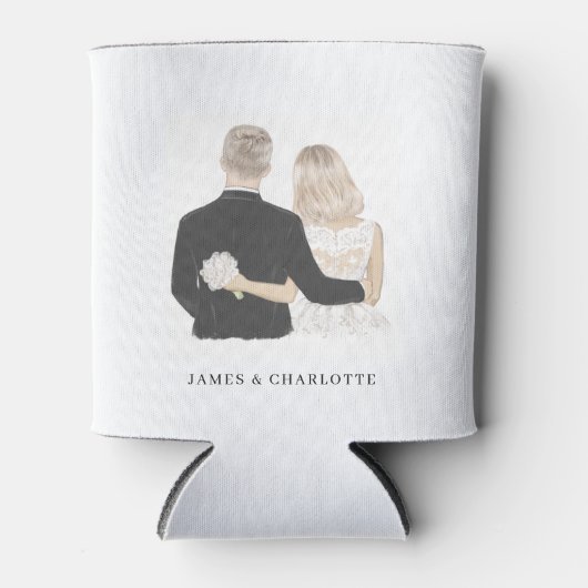 Bride en Groom Illustration Koelbox Blikjeskoeler (Voorkant)