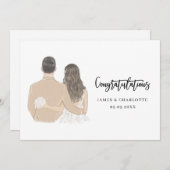 Bride en Groom Illustration Wedding Card (Voorkant / Achterkant)