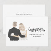 Bride en Groom Illustration Wedding Card (Voorkant / Achterkant)
