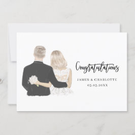 Bride en Groom Illustration Wedding Card