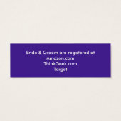 Bride en Groom in de Kaarten van de Sunset Registr Mini Visitekaartjes (Achterkant)