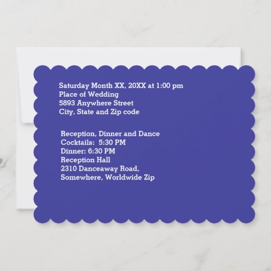 Bride en Groom in de Uitnodiging van het Zonnehuwe (Achterkant)