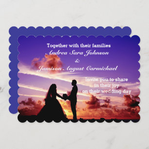 Bride en Groom in de Uitnodiging van het Zonnehuwe