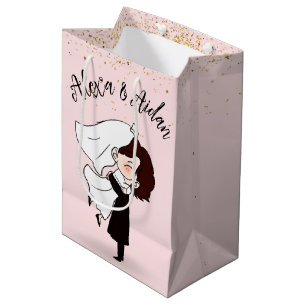 Bride en Groom in Gold Confetti Medium Cadeauzakje
