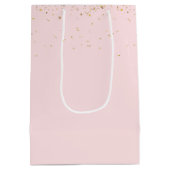 Bride en Groom in Gold Confetti Medium Cadeauzakje (Achterkant)