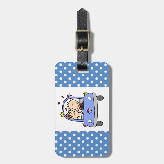 Bride en Groom in het Bagagelabel van de auto (Voorkant verticaal)