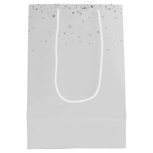 Bride en Groom in Silver Confetti Medium Cadeauzakje (Achterkant)