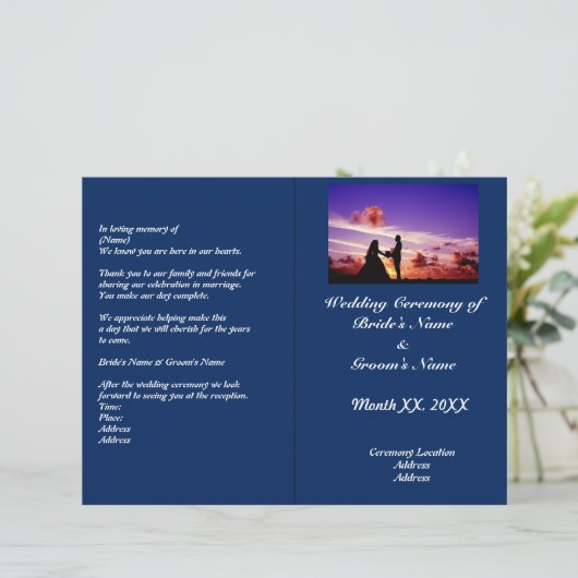 Bride en Groom in Sunset Fold Program Flyer (Staand voorkant)