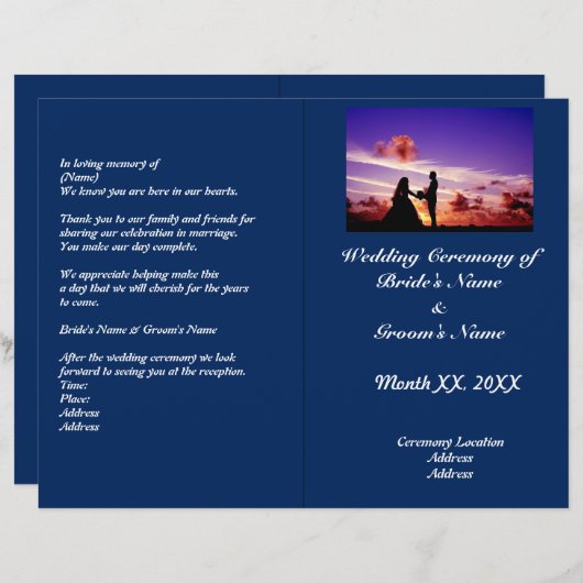 Bride en Groom in Sunset Fold Program Flyer (Voorkant / Achterkant)