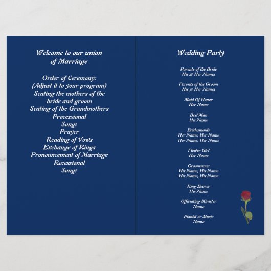 Bride en Groom in Sunset Fold Program Flyer (Achterkant)