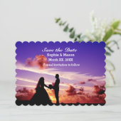 Bride en Groom in Zonnetijd sparen de Vlakke Kaart (Staand voorkant)