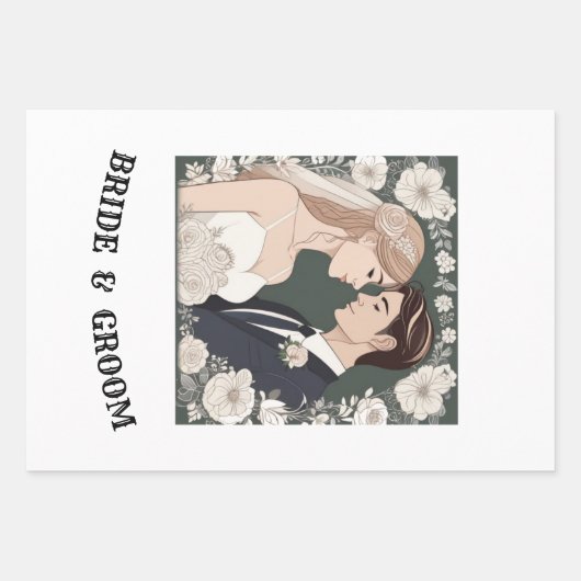 BRIDE EN GROOM INPAKPAPIER VEL (Voorkant 3)