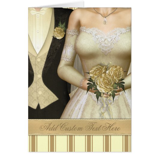 Bride en Groom (ivoor) Wedding Cards (Voorkant)